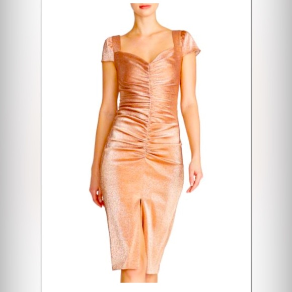 Brand new with tags VERY STRETCHY Theia Renee Ruched Dress - Picture 1 of 5